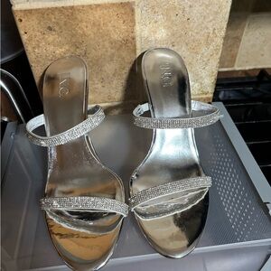 INC International Concepts Women's Metallic Silver Heels